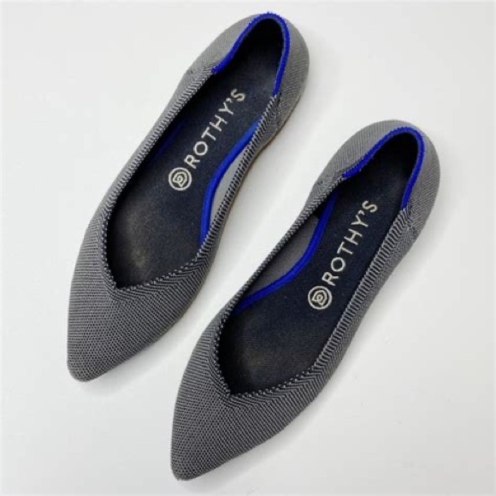 Rothy’s The Point Grey Heathered Pointed Toe Flats, size 8